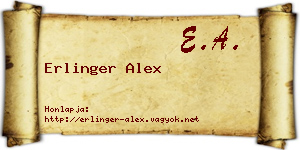 Erlinger Alex névjegykártya